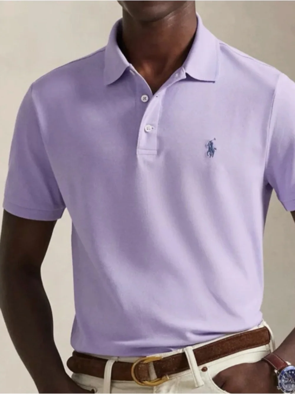 Polo Ralph Lauren Men’s 1XB Powder Purple Mesh Polo Shirt Big & Tall NWT